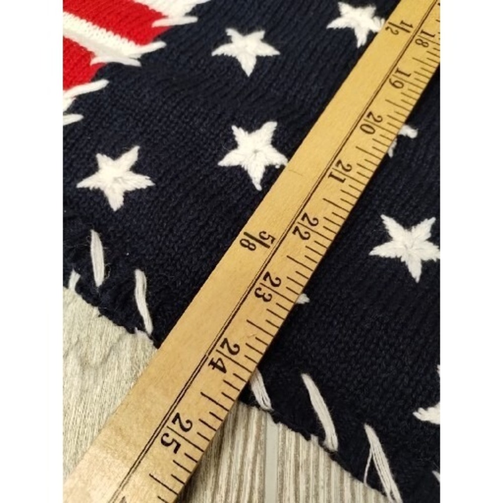 Chaus Sweater Womens Large Knit American Flag 4th July Patriotic Patchwork - Picture 5 of 5
